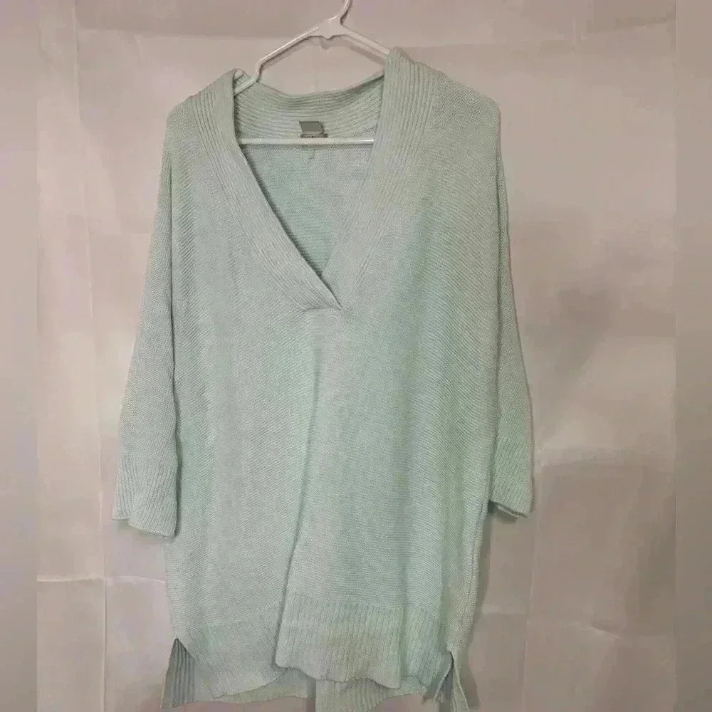 Womens size 3 (XL) aqua Chicos brand sweater, #H596